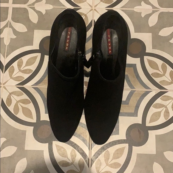 Prada Black Suede Bootie - Picture 1 of 13